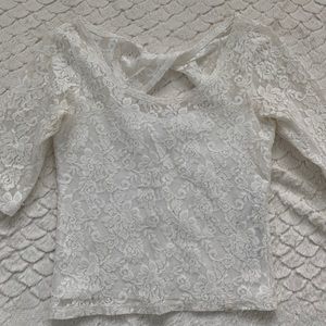 Abercrombie Kids White Lace Crop top